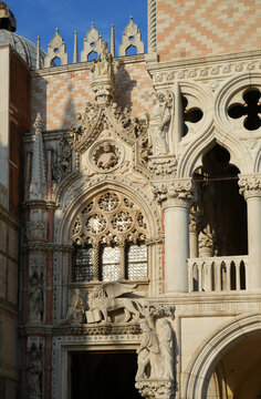 Venice, Italy, Porta della Carta, vertical view facade and architecture details