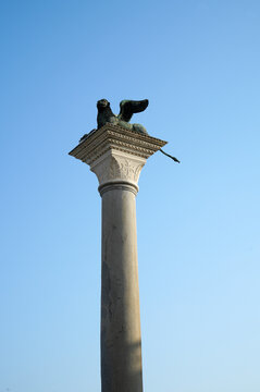 Sculpture Lion of San Marco in Venice, Italy