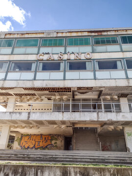 Exterior of the Abandoned Necochea Casino Complex in Argentina