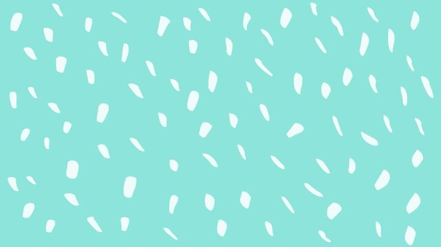 Minimalist doodle animation background with moving white strokes on mint green. Perfect for eco friendly brand website header, cute mobile app loading loop, or organic cosmetics promo video