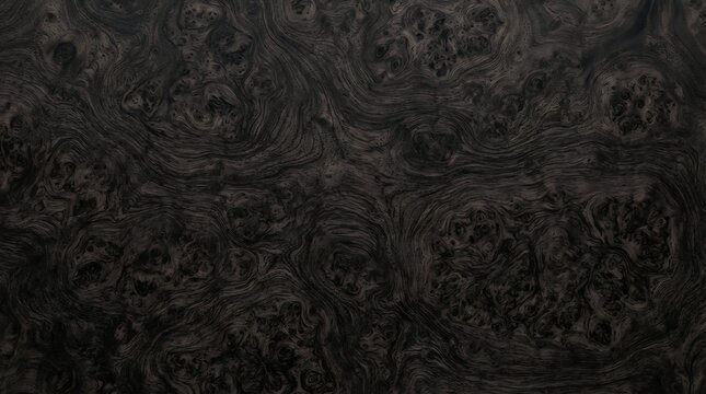 Dark Wood Grain Texture, Rich Walnut Burl Pattern, Natural Organic Background, Luxury Material Surface