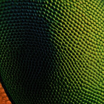 Extreme close-up of iridescent insect exoskeleton, a mosaic of hexagonal cells