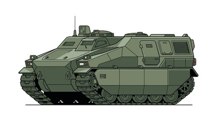 Fototapeta premium Military Armored Personnel Carrier Vehicle Vector Illustration