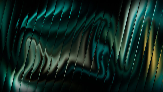 Teal Gold Neon Wave Abstract Background