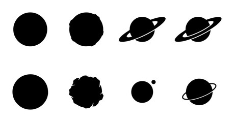 Cosmic Icons Set: Planets, Stars, Nebulae, Space Objects, Celestial Bodies, Astronomical Graphics © Dulal