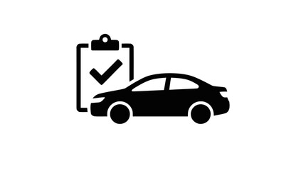 Naklejka premium Vector illustration of car inspection checklist icon on a transparent background