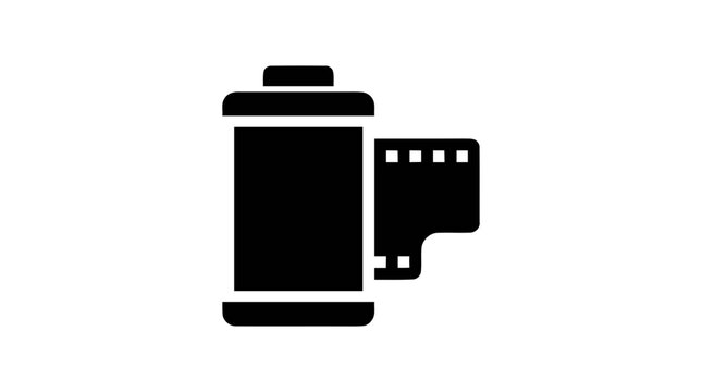 Vector illustration of camera film roll icon on a transparent background