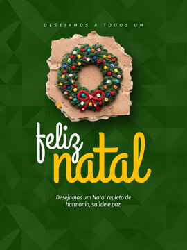 Feliz Natal Gu Horta Bordada Post Card Insta Template Banner