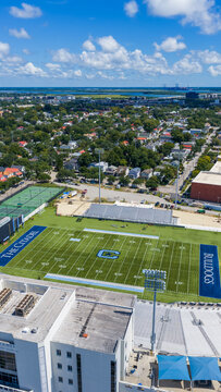 Aerial shot of Johnson Hagood Stadium at The Citadel in Charleston South Carolina USA