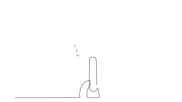 chain link break one line 2d video animation clip art clock