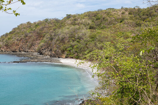 Top view of Playa Dantina next to Playa Danta in Las Catalinas (Guanacaste Province, Costa Rica).
