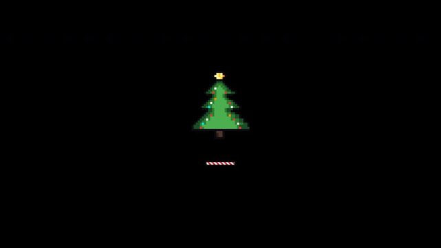 Pixel Christmas Tree Loading Animation Transparent