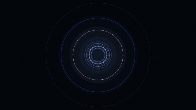Cobalt concentric rings medallion counter-rotating 4K loop