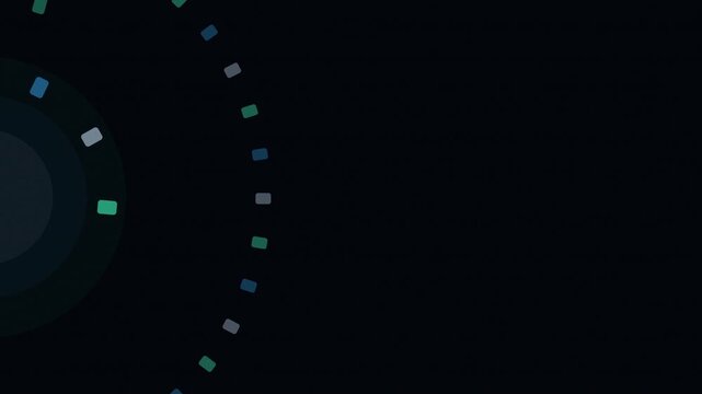 Futuristic arc rectangles loop with copy space on the right