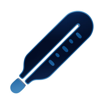 Clinical thermometer icon representing body temperature measurement, fever detection, medical health check, and diagnostic healthcare monitoring isolated on a transparent background