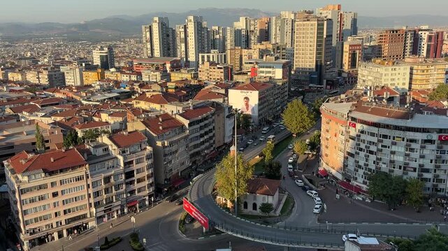 A view of Bursa taken from the Tophane district in the city of Bursa, Turkey.