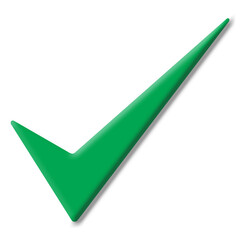Green check mark symbol, isolated tick icon for success and approval © Rizwan