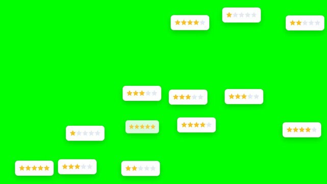 star customer review notification pop-up on green screen