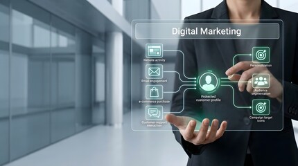 Obraz premium Future of digital business innovative technologies and strategic marketing solutions