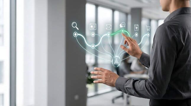 Innovative business solutions modern technology and future workplace concepts
