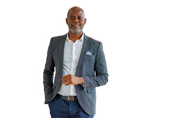 Mature african american businessman smiling with confidence and success, wearing formal wear,...