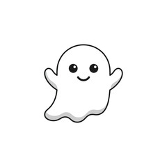 Fototapeta premium Cute happy little ghost cartoon character