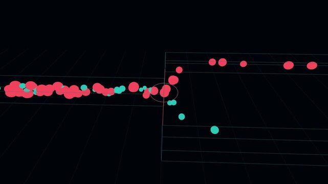 Microfluidic Lab on a Chip Simulation Showing Optical Cell Sorting and Fluorescent Particle Flow in Abstract 3D 4K Ultra HD Biotechnology Concept