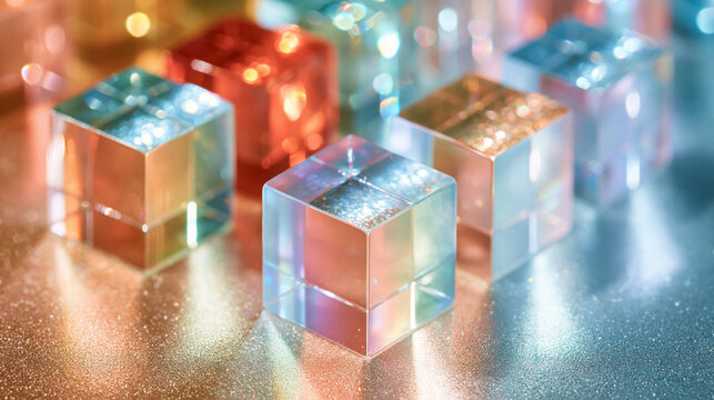 Crystal glass cubes