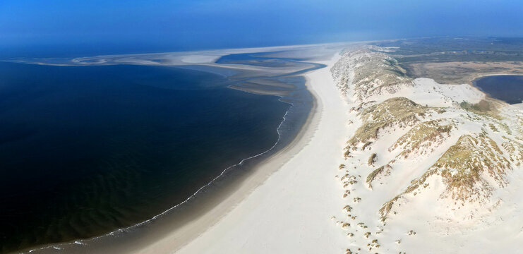 Aerial View of Coastal Dunes near Engelsch Hoek, West-Terschelling, Netherlands