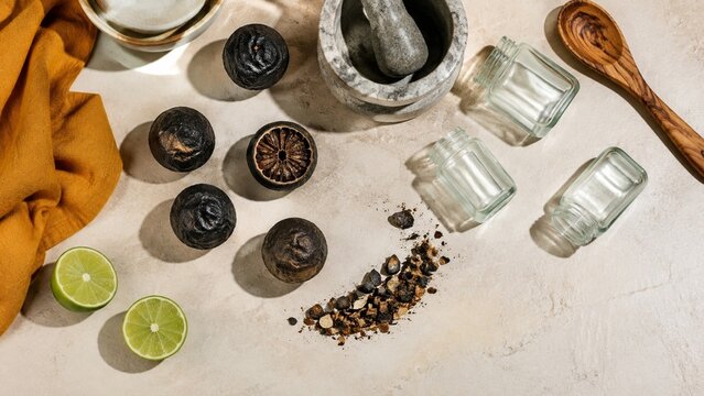 Dried Black Limes And Spices