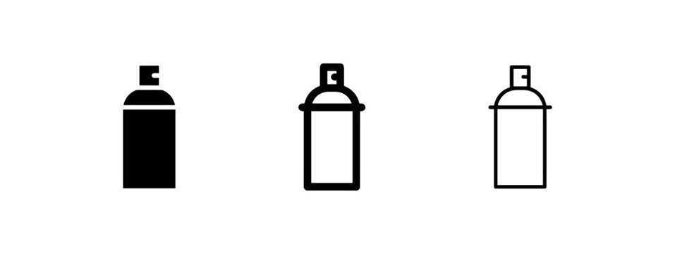 Aerosol spray can paint tool icon set