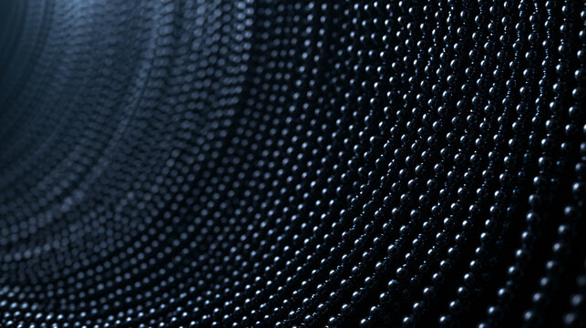 Abstract Futuristic Dark Metallic Spheres Wave Pattern