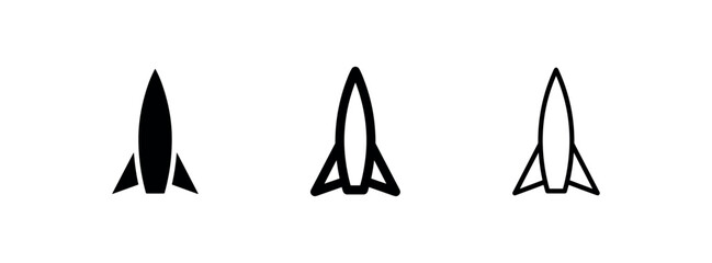 Fototapeta premium Startup launch and rocket speed icon set