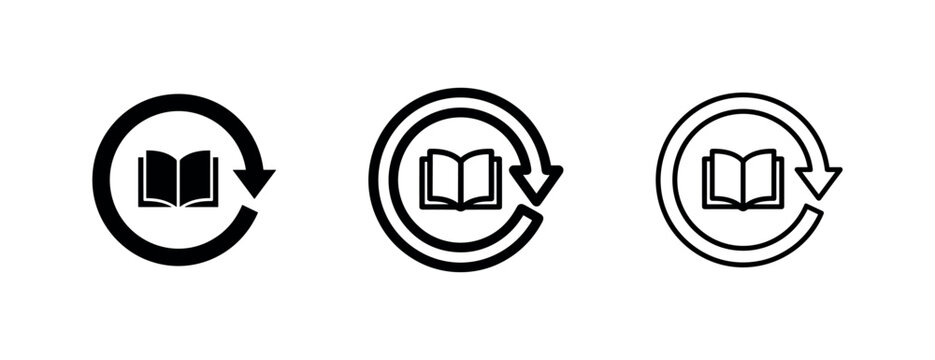 Digital book update and education cycle icon