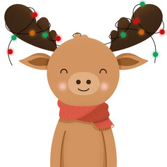 Cute Christmas Reindeer Clipart © Ivanka