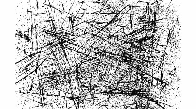 Complex network of intersecting lines forms a chaotic yet structured abstract composition on a white background.