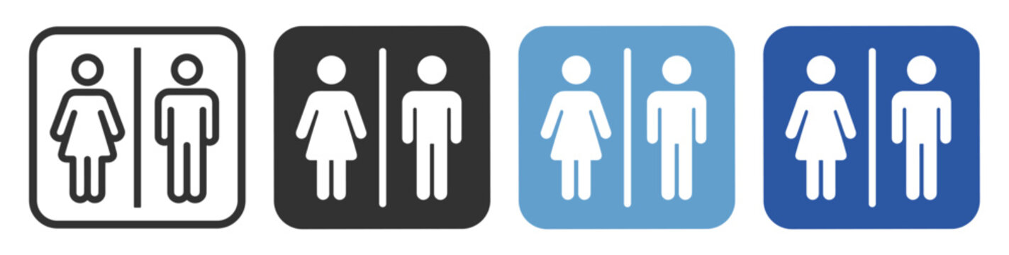 Restroom Gender Symbols Icon Set
