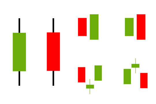 Candlestick chart with red and green price bars icon. Stock market analysis, financial data visualization, trading patterns, crypto, market trends vector illustration on transparent background PNG