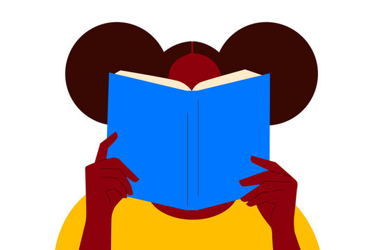 Person reading a blue book PNG illustration. Colorful flat design, perfect for self-directed learning, education, literacy, library, reading, book club, school, publishing and social media graphics.