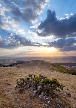 Malvern Hills sunset,on the day of UK Solar Eclipse 2026,Malvern,Worcestershire,England,UK