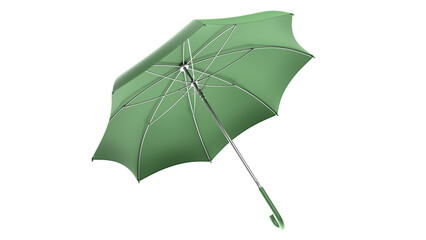 Illustration of a colorful, open, folding stick umbrella on a transparent background. © Alexander Sulghin