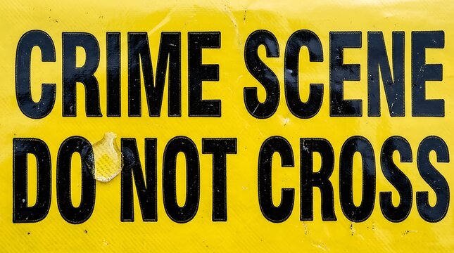 Crime Scene Tape Macro Close Up Text Detail Yellow Black Police Print