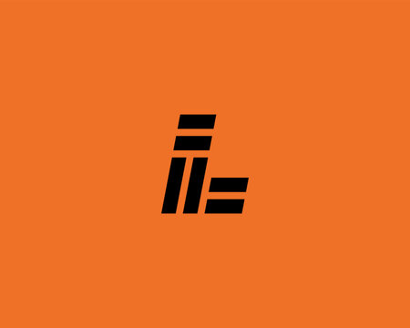 Abstract letter L striped geometric vector logo. Minimalistic bold initial logotype for tech, software, data and construction brands