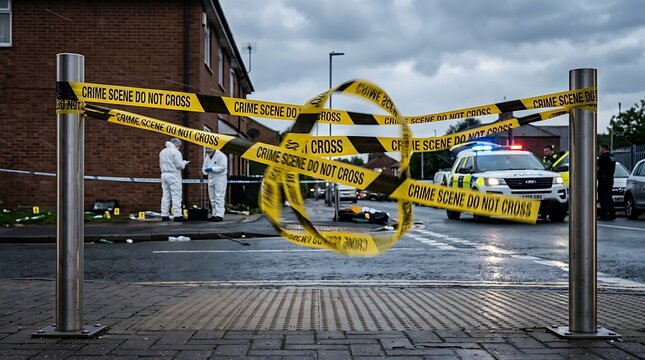 Crime Scene Tape Wind Blowing Motion Blur Dynamic Police Weather