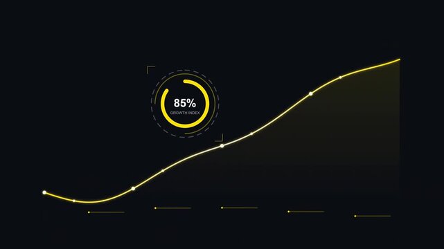 Financial growth data graph moving upward