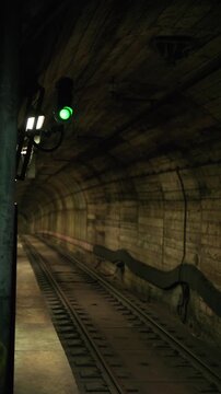 Green light for the Naples subway metro railway train in Italy