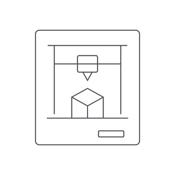 Three dimensional printer outline icon