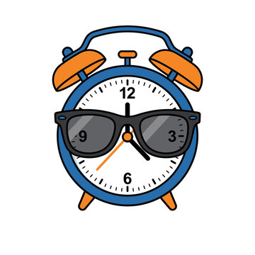 Cool Alarm Clock Wearing Sunglasses