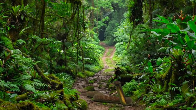 Snake on a jungle trail