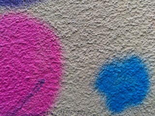 Pink and Blue Spray Paint Splatter on Concrete – Berlin Street Art Texture © OBOSHIART
